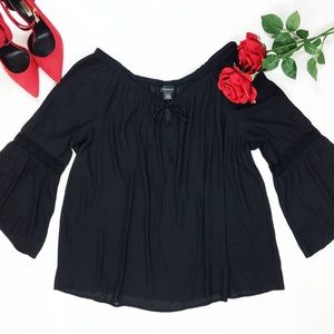 torrid • black bell sleeve blouse